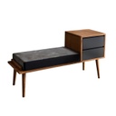 Előszobai ülőpad, 2 fiókkal, sötétbarna - ARIANE