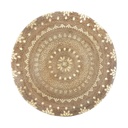 Kerek juta szőnyeg, arany mintával, 115 cm, natúr - JURTE