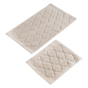 Rombusz mintás fürdőszobaszőnyeg szett, 2 db, törtfehér - LOSANGES