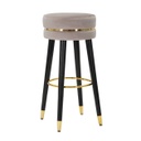 Bársonyszövet bárszék, arany díszítéssel, bézs - ELEGANCE