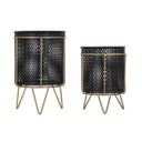 Fém talpas kaspó szett, 2 db, fekete-arany - CHOPPE