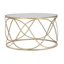 Kerek üveg dohányzóasztal, arany - HOLA