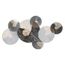 Kerek absztrakt fali dekoráció kompozíció, fekete-arany - MONET