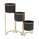 Növénytartó állvány, 3 szintes, fekete-arany - TROMBONE