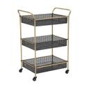 Zsúrkocsi, 3 szintes, fekete-arany - PRATIQUE