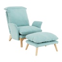 Állítható szövetfotel, lábtartóval, világoskék - DAHLIA