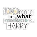 Feliratos fali dekoráció, happy, fehér-fekete - HAPPY