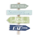 Irányjelző tábla fali dekoráció, nyár, zöld-világoskék - SAND