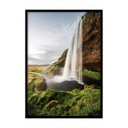 Keretezett falikép, vízesés, 50x70 cm, zöld-barna - CHUTES