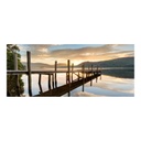 Üveg falikép, naplemente a tónál, 50x125 cm, kék-sárga - COUCHER