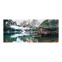 Üveg falikép, tiroli tó, 50x125 cm, zöld  - TIROL