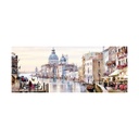 Vászon falikép, canal grande, 60x150 cm, bézs - VENISE