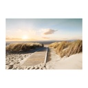 Vászon falikép, dűnék, 60x90 cm, világoskék-krémszínű - DUNES