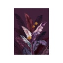 Vászon falikép, levelek, 60x80 cm, lila - EXOTIQUE