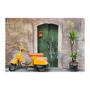 Vászon falikép, robogó, 60x90 cm, sárga-zöld - ITALY