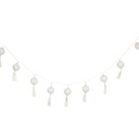 Rojtos gömbökkel díszített fényfüzér, 10 égős, fehér - CHALET