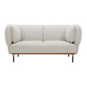 2 személyes kerekded szövet kanapé, törtfehér - PUFFY