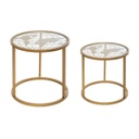 Asztalka szett, világtérkép mintázatú asztallappal, 2 db, arany - TERRA