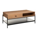 Dohányzóasztal, tárolórésszel és fiókkal, natúr fa - LOBBY