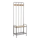 Fém előszobai ruhafogas, cipőtárolóval, fekete - IBIZA