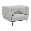 Kerekded szövetfotel, törtfehér - PUFFY