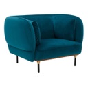 Kerekded bársonyszövet fotel, olajkék - PUFFY