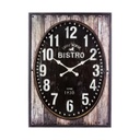 Ovális falióra, kerettel, fekete - BISTRO