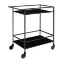 Acél vázas zsúrkocsi, 2 szintes, fekete - BITUME NOIR