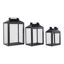 Modern acél lámpás szett, 3 db, fekete - MINES