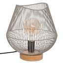 Asztali lámpa, fém hálós búrával, szürke - CLOCHETTE