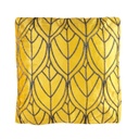 Domború levélmintás díszpárna, 40x40 cm, mustársárga - AUTOMNE