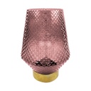 LED-es üveg asztali lámpa, arany talppal, tópszín - POMME DE PIN