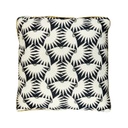 Legyező levélmintás párna, 40x40 cm, fekete-törtfehér - NUIT DE CHINE