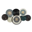 Orientális körös fém fali dekoráció kompozíció, fekete-arany - BRODERIE