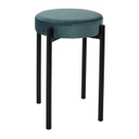 Kerek bársonyszövet ülőke, olajkék - CURRY