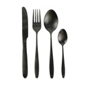 Rozsdamentes acél étkészlet, 16 db-os, fekete - FRENCH TOUCH