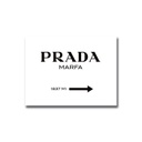 Feliratos fali dekoráció, PRADA, fekete-fehér - PRADA