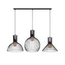 Fém hálós csillár, 3 féle búrával, fekete - CASA