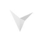 Hajlított, absztrakt formájú fém falilámpa, fehér - MOUETTE