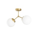 Modern kétágú mennyezeti lámpa, üveg búrával, arany - SATELITE