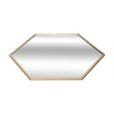Hexagon alakú tükrös tálca, arany - FRANCE