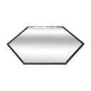 Hexagon alakú tükrös tálca, fekete - FRANCE