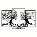 Fém fali dekoráció szett, férfi és nő sziluett, 3 db, fekete - SILHOUETTE