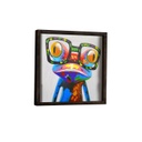 UV nyomott falikép, béka, 35x35 cm, kék - FASIONABLE