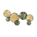 Fém fali dekoráció, kerek kompozíció, zöld - MARETTE