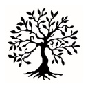 Fém fali dekoráció, fa, fekete - CHENE