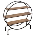 Fémvázas kerek könyvespolc, 3 polccal, fekete-fa - DANISH