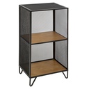 Fémvázas komód, 2 polccal, fekete-fa - NEWARK