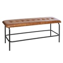 Bőr tűzött pad, világosbarna - CAP