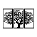 Fém fali dekoráció szett, fa, 3 db, fekete - CHENE